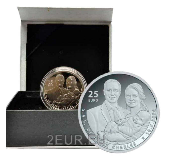 Lussemburgo 25 euro argento Proof 2020 - Nascita del Principe Carlo