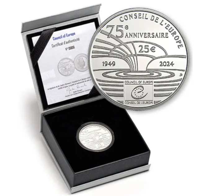 Lussemburgo 25 euro argento Proof 2024 - 75° anniversario del Consiglio d'Europa