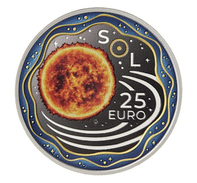 Lussemburgo 25 euro argento Proof 2025 - Il sistema solare - Il Sole