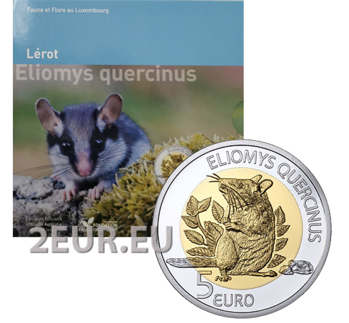 Lussemburgo 5 euro argento Proof 2023 - Fauna e Flora - Ghiro