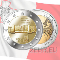 Malta 2 euro UNC rotolo 2021- Tempio di Tarxien