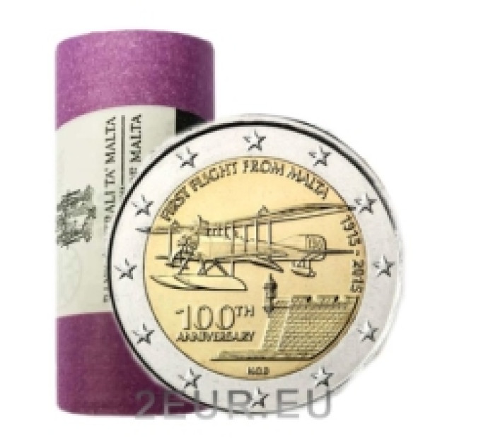 Malta 2 euro UNC rotolo 2015 - Primo volo di Malta