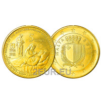 Malta 5 euro UNC 2014 - Centenario della Prima Guerra Mondiale