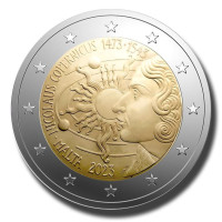 Malta 2 euro UNC 2023 - 550° anniversario della nascita di Niccolò Copernico