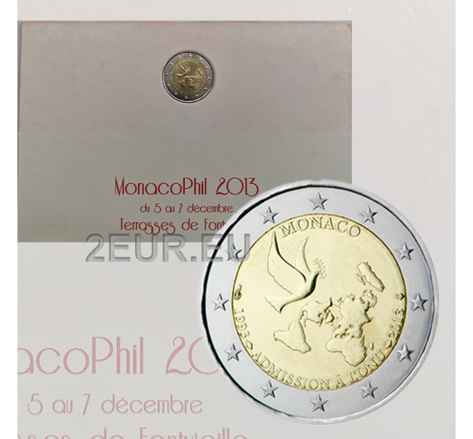 Monaco 2 euro fdc 2013 - 20° anniversario di adesione all'ONU  