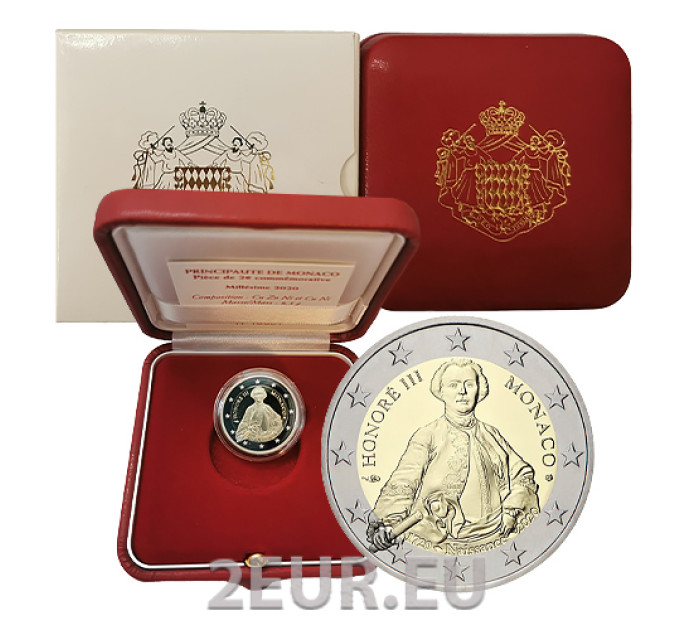 Monaco 2 euro PROOF 2020 - 300° anniversario della nascita del principe Honoré III