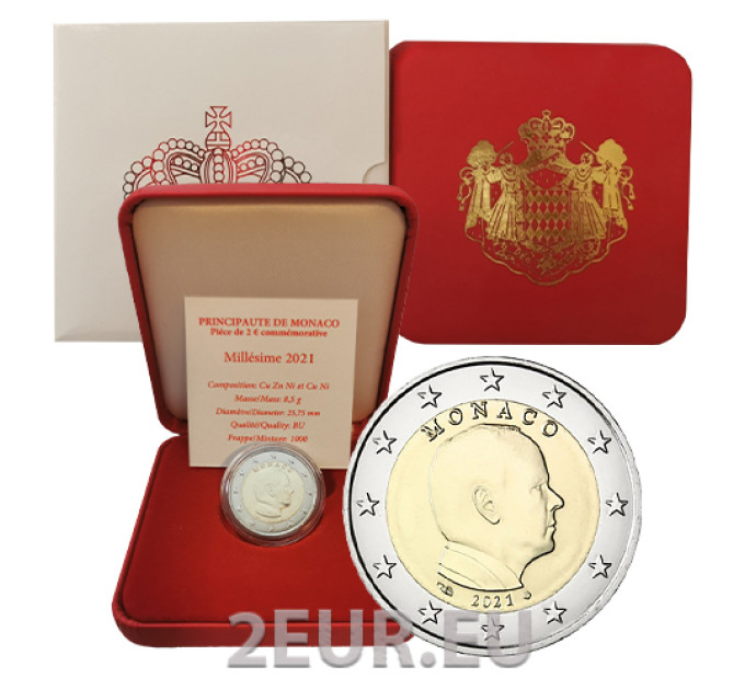 Monaco 2 euro FDC 2021 - Principe Alberto II