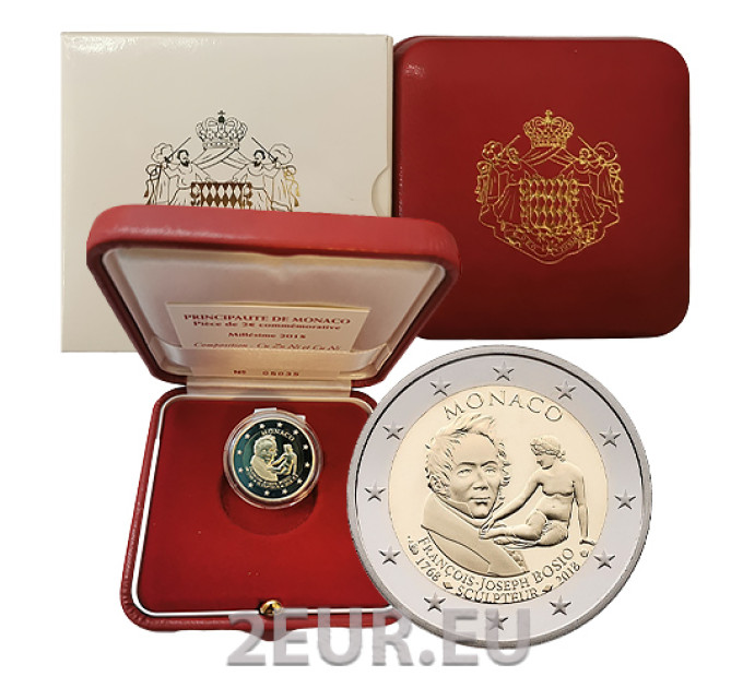 Monaco 2 euro PROOF 2018 - 250° compleanno di François Joseph Bosio