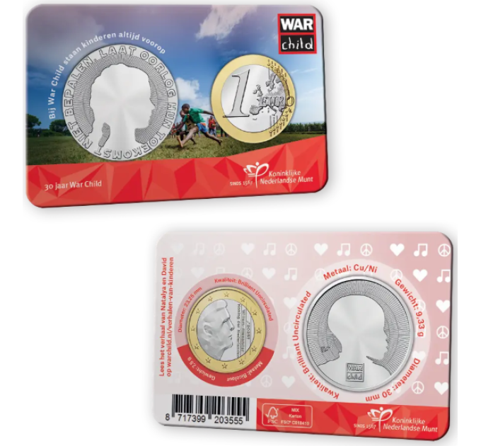 Paesi Bassi 1 euro BU 2025 - 30 anni di War Child