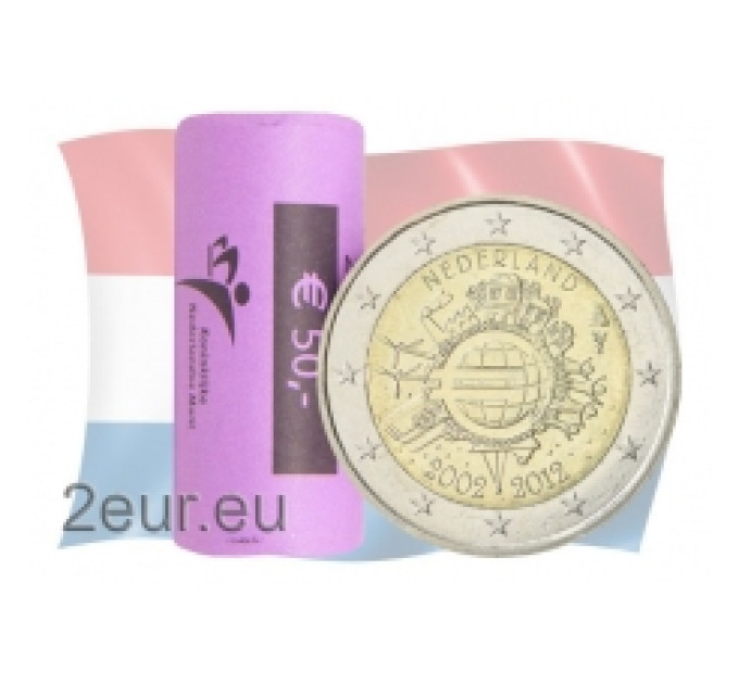 Olanda 2 euro UNC rotolo 2012 – 10 anni dell’Euro