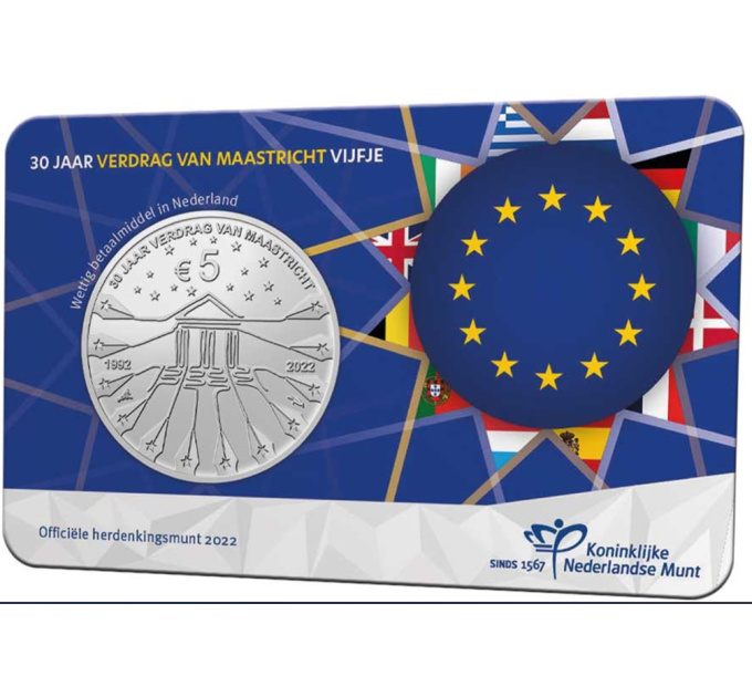Paesi Bassi 5 euro UNC 2022 – Trattato di Maastricht