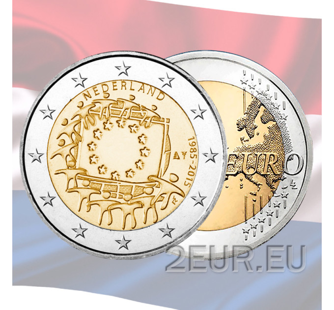 Paesi Bassi 2 euro UNC 2015 - 30° anniversario della bandiera dell'UE
