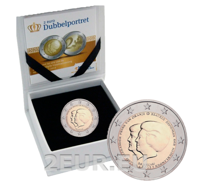 Paesi Bassi 2 euro proof 2013 - Doppio ritratto