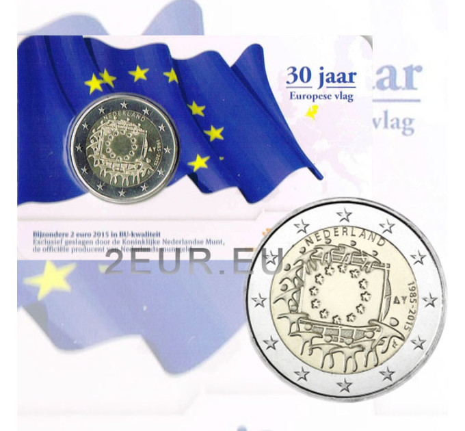 Paesi Bassi 2 euro fdc 2015 - 30 anni della bandiera dell'UE  