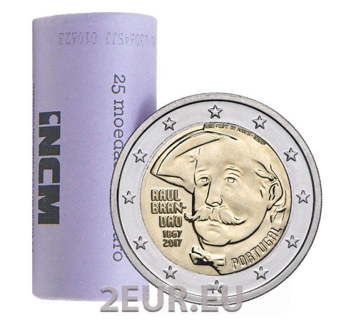 Portogallo 2 euro UNC rotolo 2017 - 150 anni dalla nascita di Raul Brandão