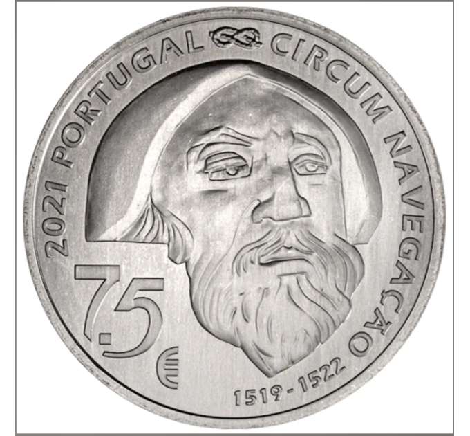Portogallo 7,5 euro UNC 2021 - V secolo della circumnavigazione del mondo da parte di Ferdinando Magellano - Mactan 1521
