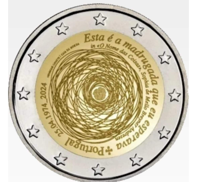 Portogallo 2 euro UNC 2024 – cinquantesimo anniversario della rivoluzione dei garofani