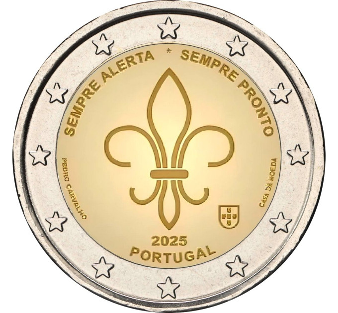 Portogallo 2 euro UNC rotolo 2025 – Scoutismo mondiale