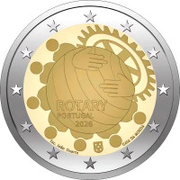 Portogallo 2 euro UNC rotolo 2026 – Centesimo anniversario della Fondazione Rotary in Portogallo