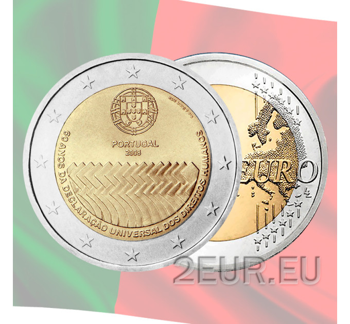 Portogallo 2 euro UNC 2008 - 60 anni dei diritti umani
