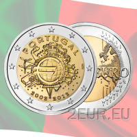 Portogallo 2 euro UNC 2012 - 10 anni di euro contanti
