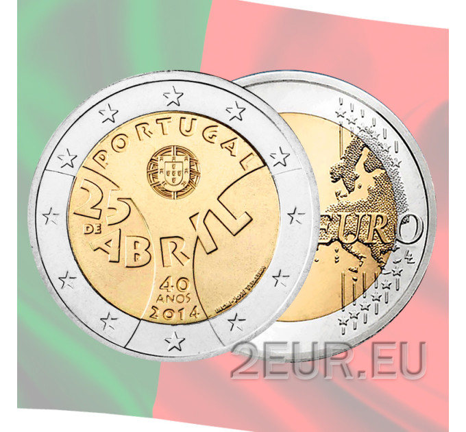 Portogallo 2 euro UNC 2014 - 40° Anniversario della Rivoluzione del 25 Aprile - Rivoluzione dei Garofani
