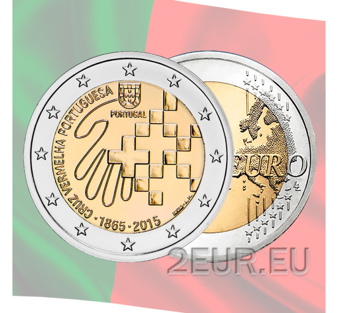 Portogallo 2 euro UNC 2015 - 150° Anniversario della Croce Rossa Portoghese