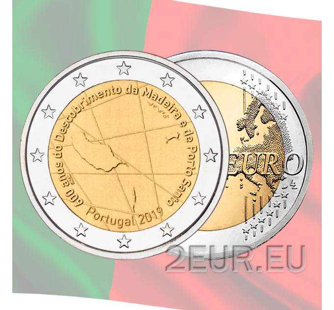 Portogallo 2 euro UNC 2019 - 600° Anniversario della Scoperta dell'Isola di Madeira e di Porto Santo