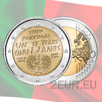 Portogallo 2 euro UNC 2020 - 75 anni Nazioni Unite