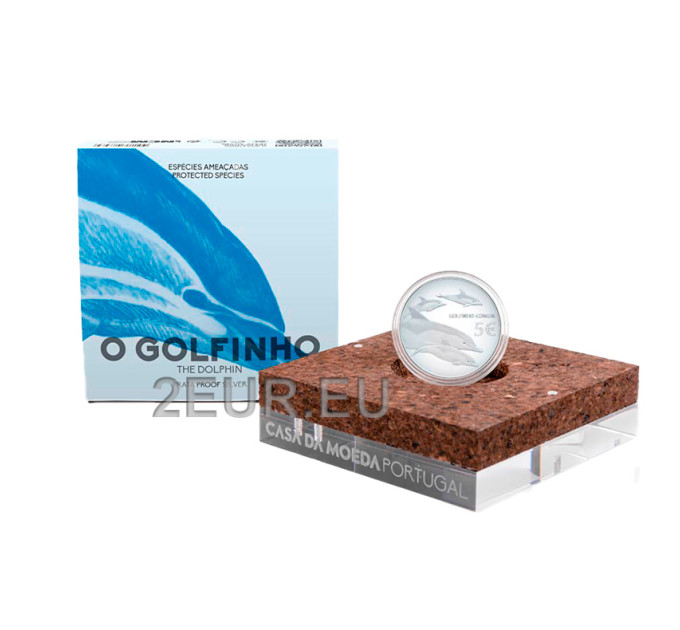 Portogallo 5 euro argento proof 2020 - Il delfino