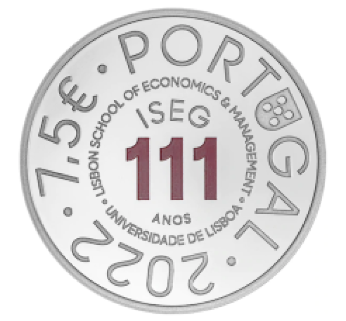 Portogallo 7,5 euro argento proof 2022 - 111 anni della Scuola di Economia e Management di Lisbona - ISEG