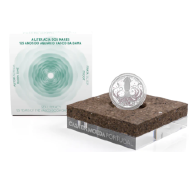 Portogallo 7,5 euro argento proof 2023 - Sea Literacy - 125 anni di acquario a Vasko da Gama