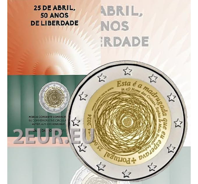 Portogallo 2 euro BU 2024 – cinquantesimo anniversario della rivoluzione dei garofani