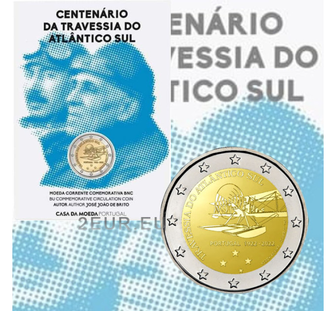 Portogallo 2 euro BU 2022 - 100° anniversario della prima traversata aerea del Sud Atlantico  