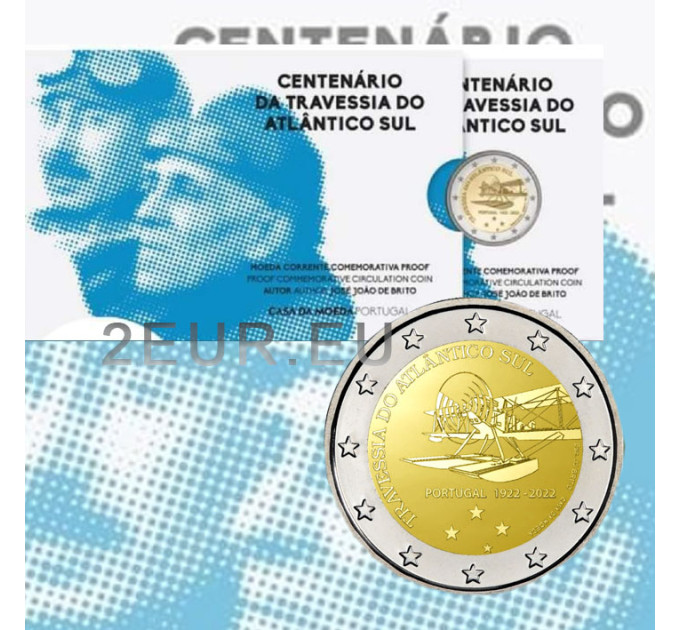 Portogallo 2 euro proof 2022 - 100° anniversario della prima traversata aerea del Sud Atlantico  