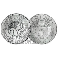 Portogallo 5 euro UNC 2019 - 45° Anniversario della Rivoluzione dei Garofani