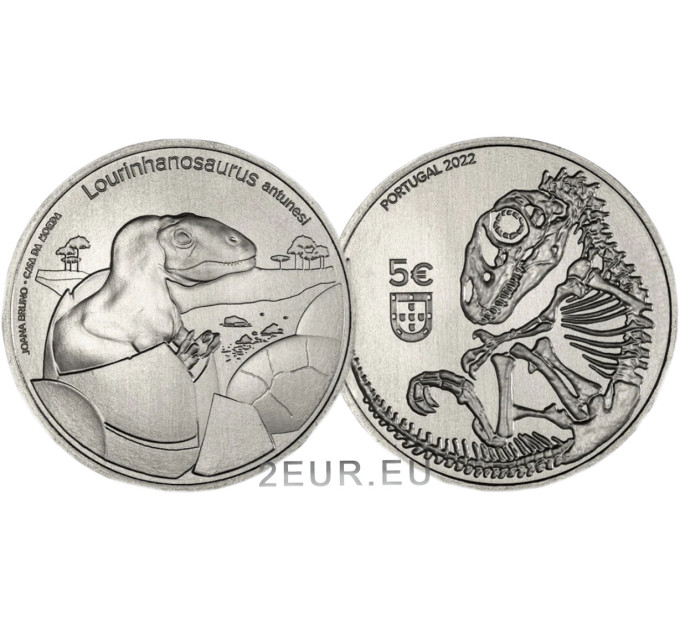 Portogallo 5 euro UNC 2022 - Dinosauri in Portogallo