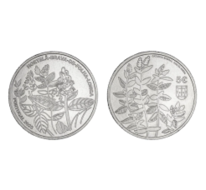Portogallo 5 euro UNC 2023 - Menta verde a foglia lunga