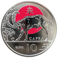 San Marino 10 euro BU 2024 - Calendario lunare cinese - "Capra"