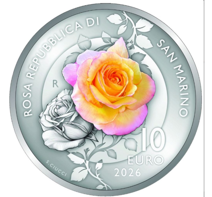 San Marino 10 euro BU 2026 - Rosa Repubblica di San Marino
