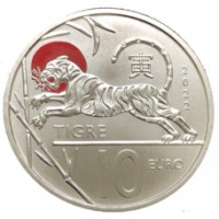 San Marino 10 euro BU 2022 - Calendario lunare cinese - "Tigre"