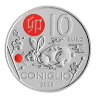 San Marino 10 euro BU 2023 - Calendario lunare cinese - "Coniglio"