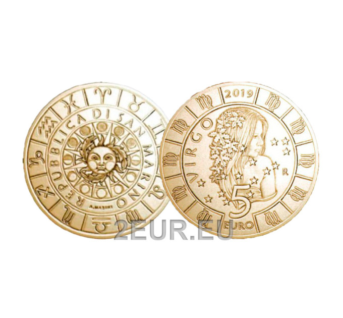 San Marino 5 euro UNC 2019 - "Segni zodiacali - Vergine"