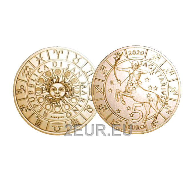 San Marino 5 euro UNC 2020 - "Segni zodiacali - Sagittario"