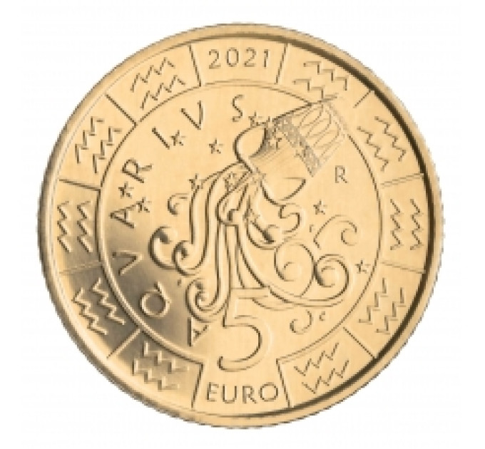 San Marino 5 euro UNC 2021 - "Zodiaco Acquario"