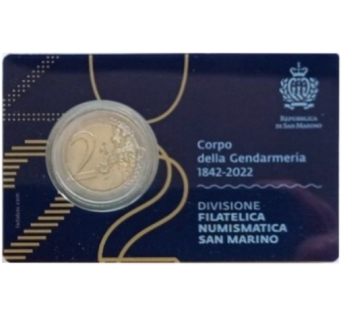 San Marino 2 EURO BU 2022 - 180° anniversario del Corpo della Gendarmeria
