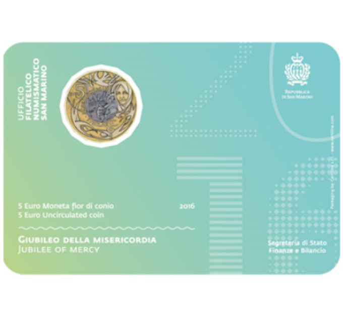 San Marino 5 EURO BU 2016 - Giubileo della Misericordia