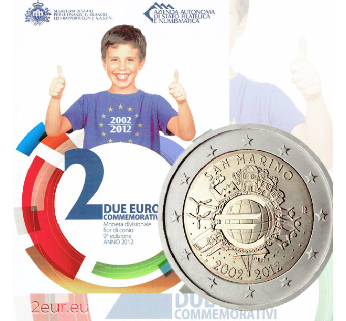 San Marino 2 euro BU 2012 - 10 Anni di Euro Cash