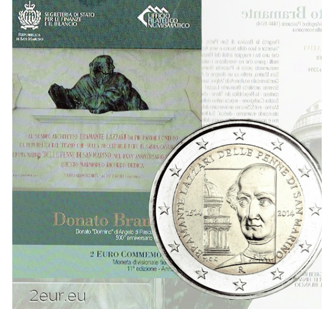 San Marino 2 euro BU 2014 - 500° anniversario dalla morte di Donato Bramante