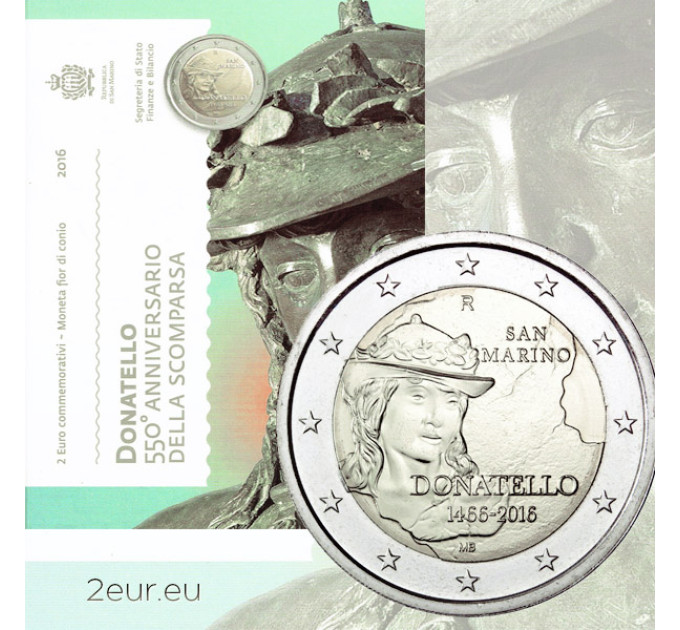 San Marino 2 euro BU 2016 - 550 anni dalla morte di Donatello